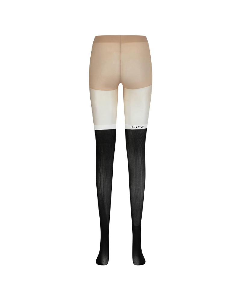 Women's Color Block Stocking - Black