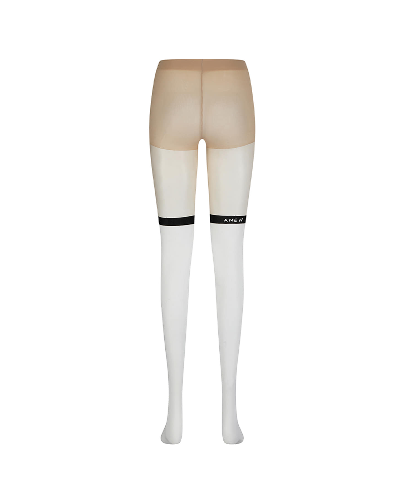 Women's Color Block Stocking - White