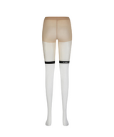 Women's Color Block Stocking - White