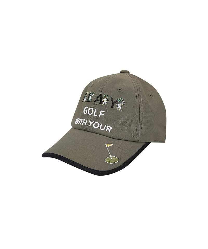 Castelbajac Men's Color Block Point Character Embroidery Ball Cap - Khaki