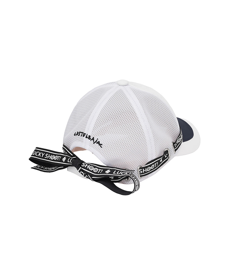 Castelbajac Women's Ribbon Point Mesh Ball Cap - White