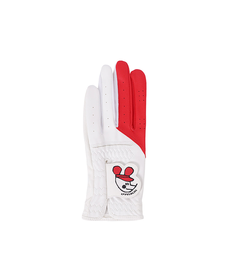 Castelbajac Women's Synthetic Leather Character Two-Handed Gloves - Red