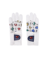 Castelbajac Women's Printed Mesh Gloves - White