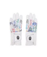 Castelbajac Women's Printed Perforated Gloves - White