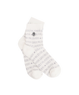 Castelbajac Men's Lettering Pattern Point Mid-calf Socks - White