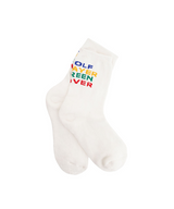 Castelbajac Women's Slogan Point Long Socks - White