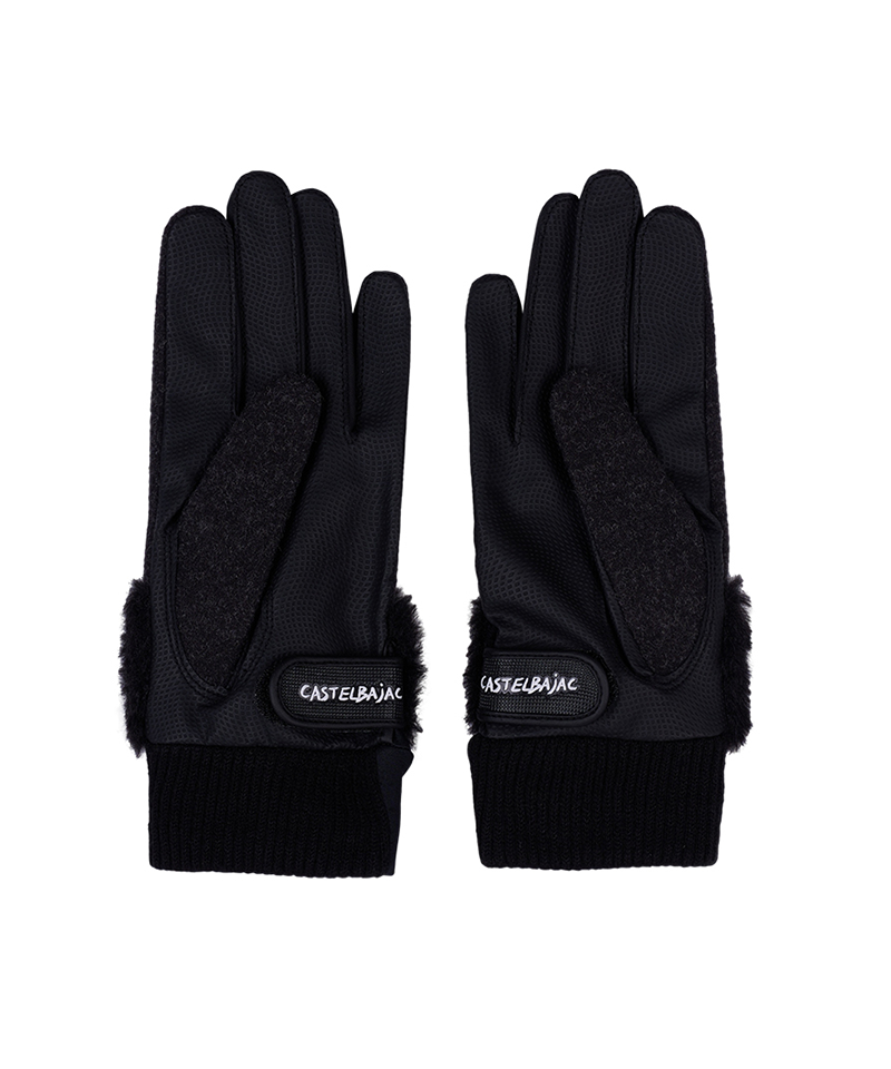 Castelbajac Women's Ribbon Point Fleece Winter Gloves - Charcoal