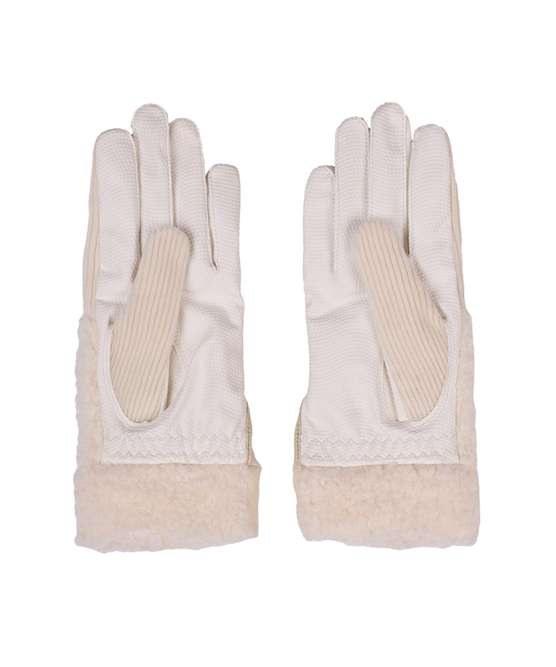 Castelbajac Women's Embroidered Fleece Gloves - Ivory