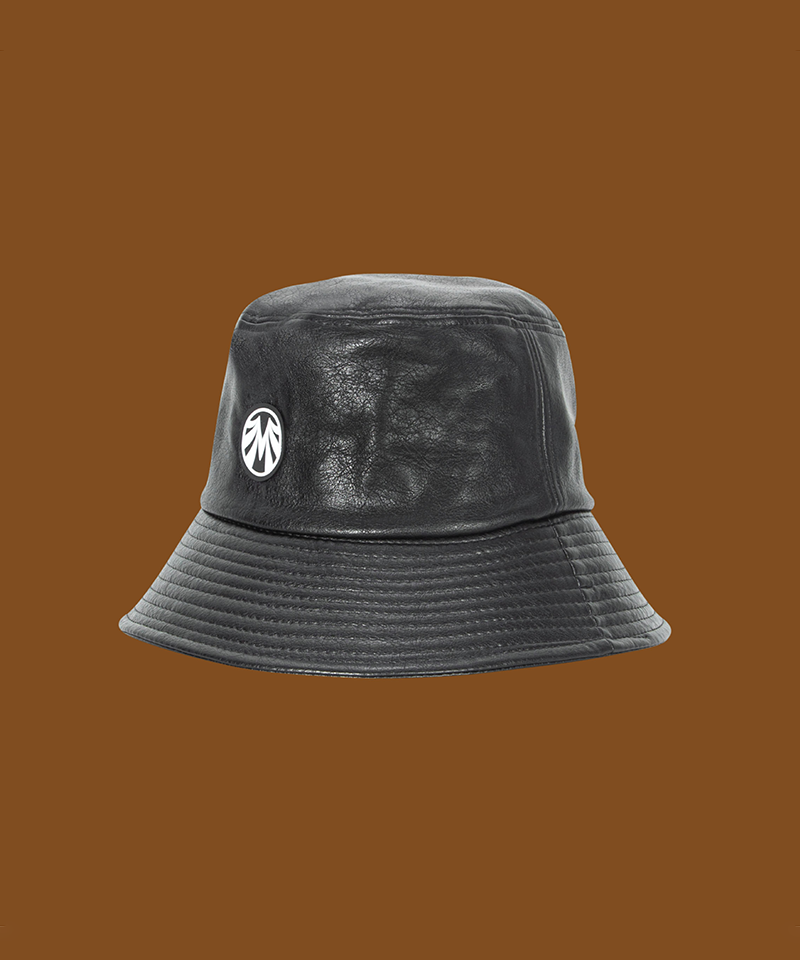 Black Label Leather Bucket Hat  - 2 Colors