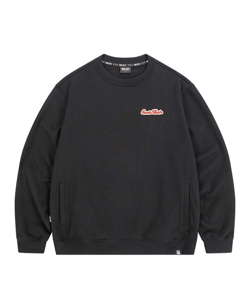 Jamie West Boucle Applique Brushed Sweatshirts - Black