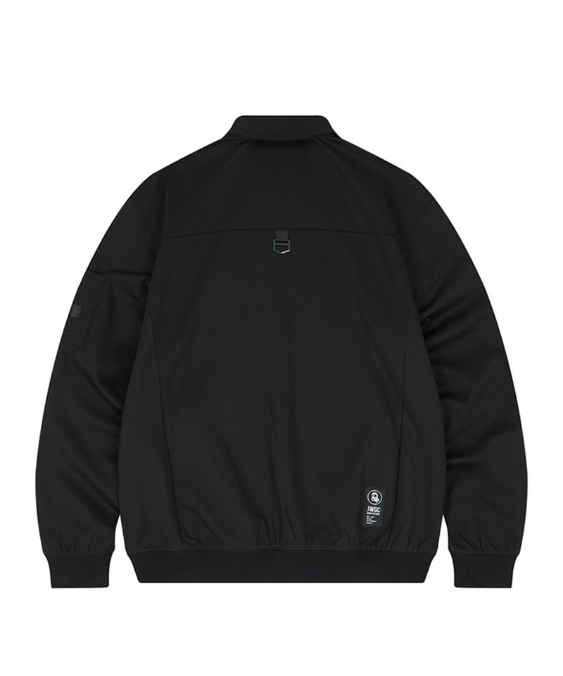 Jamie West Essential Collar Point Half Zip-up Sweatshirts -Black