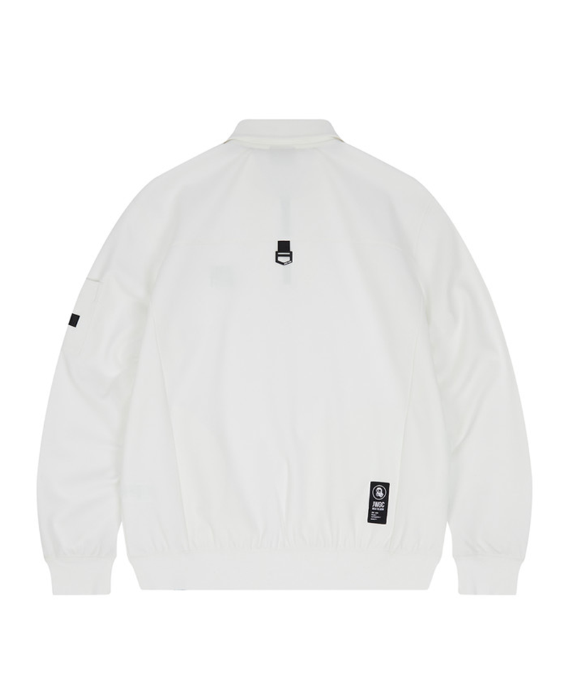 Jamie West Essential Collar Point Half Zip-up Sweatshirts -White