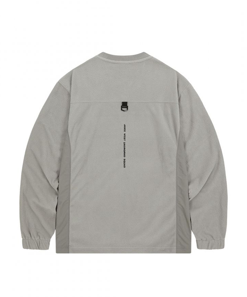Jamie West Light Fleece Nylon Pocket Pullover - Gray
