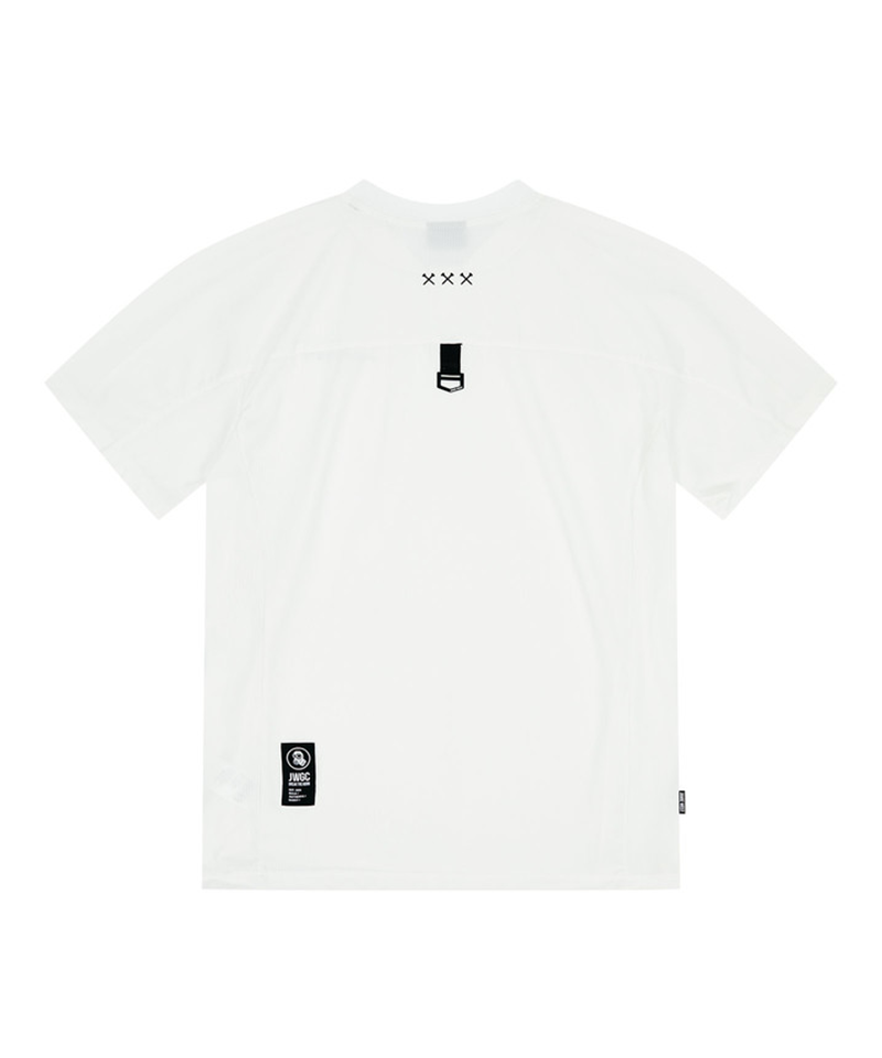 Jamie West Logo Performance Henley Collar T-Shirts - White