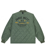Jamie West Lettering Quilted Detachable Jumper - Green