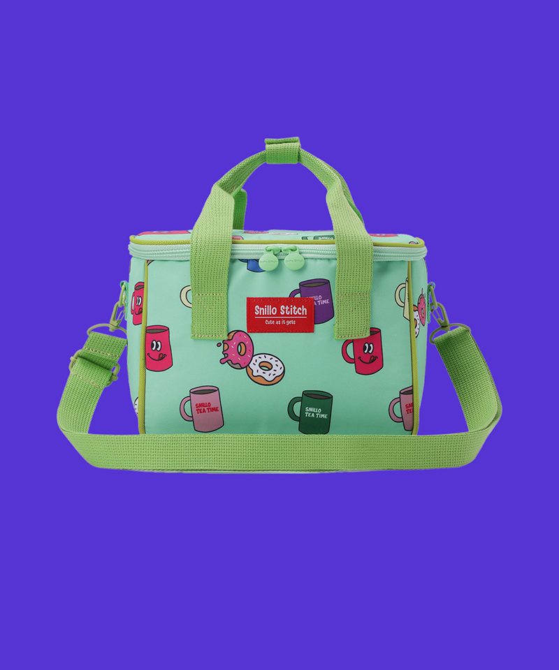 Lunch Cooler Bag Shoulder Strap Donut - Mint