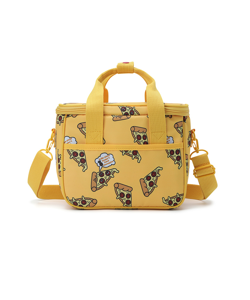 Lunch Cooler Bag Shoulder Strap Pizza - Yellow