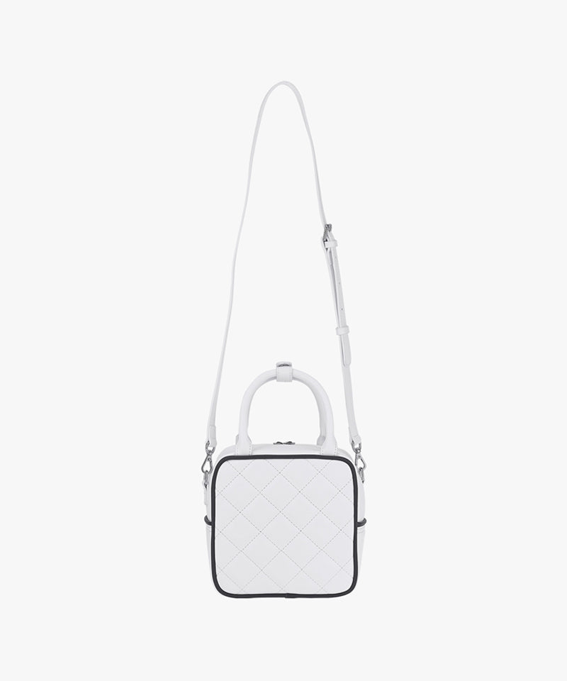 FAIRLIAR Quilted Square Tote Bag - White