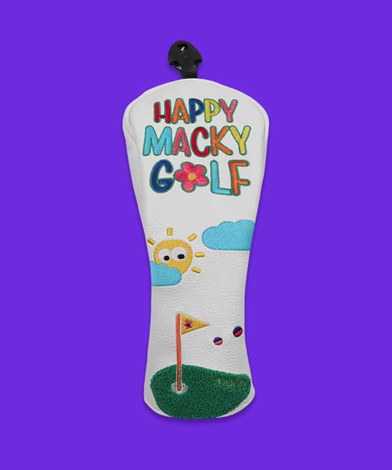 MACKY Golf: Happy Wood Cover - White