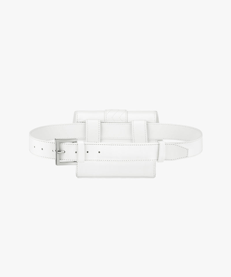 FAIRLIAR Ribbon Logo Decoration Hip Bag - White