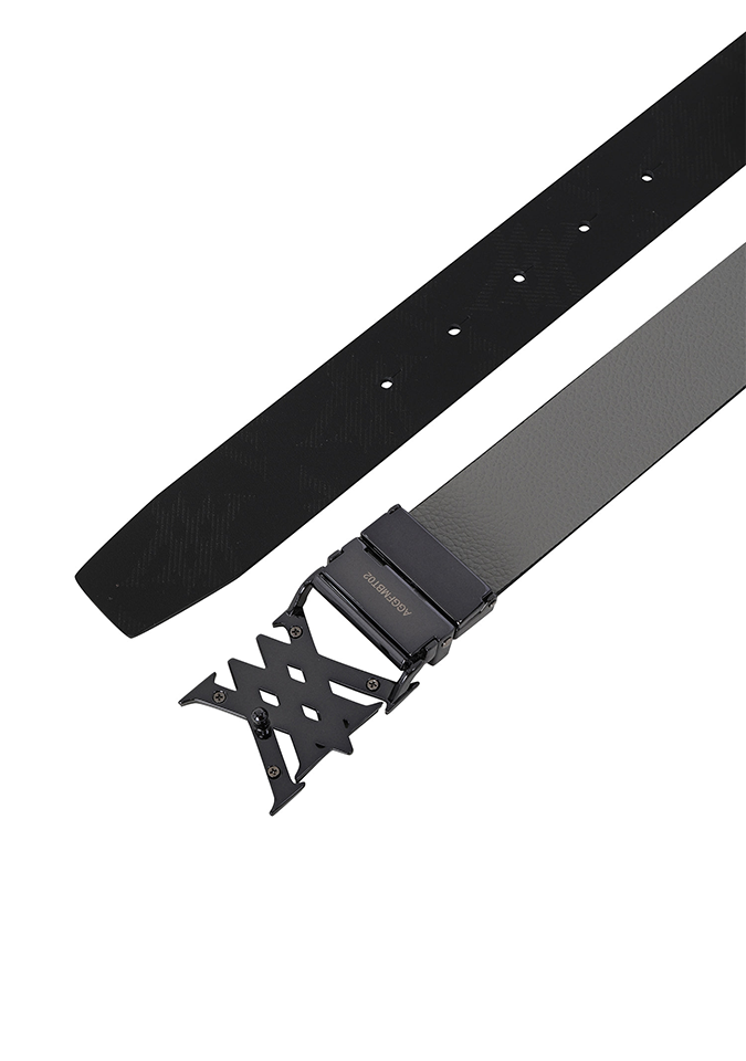 Men's Two Way Pattern Belt - Black