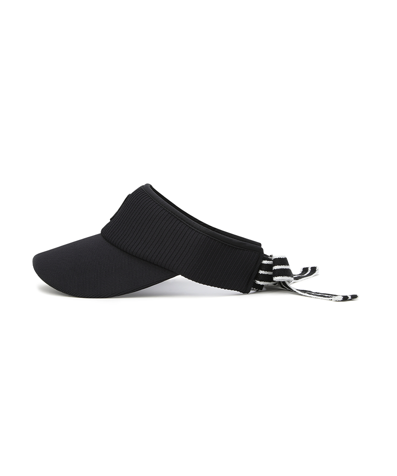 Women's Knit Ribbon Visor - Black
