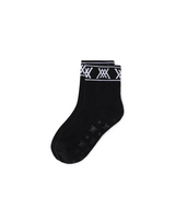 Women's Stripe Logo Middle Socks - Black