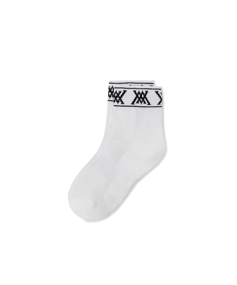 Women's Stripe Logo Middle Socks - White