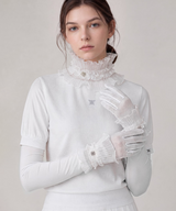 Women's Frill Neck Cover - White