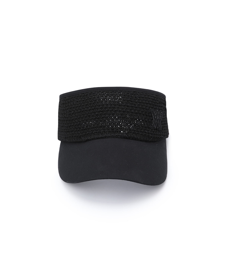 Women's Paisely Raffia Cap - Black