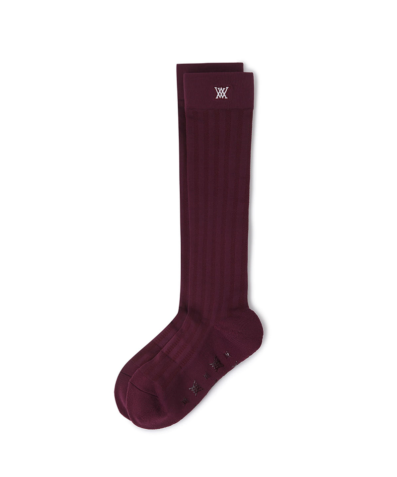 Women's Color Pop Knee Socks - Burgundy