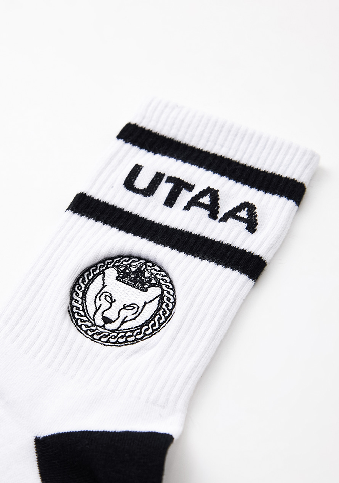 UTAA Women's Ring Panther Line Color Socks - White