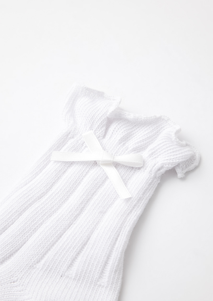 UTAA Women's Laurel Frill Ribbon Socks - White