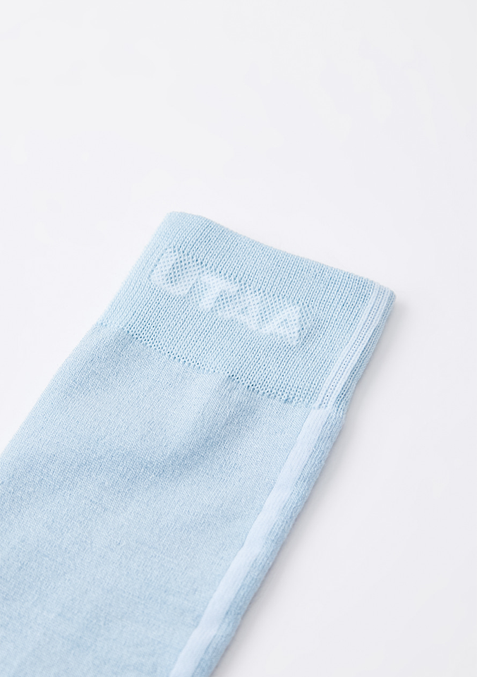 UTAA Women's Muted Shade Color Line Over Knee Socks - Sky Blue