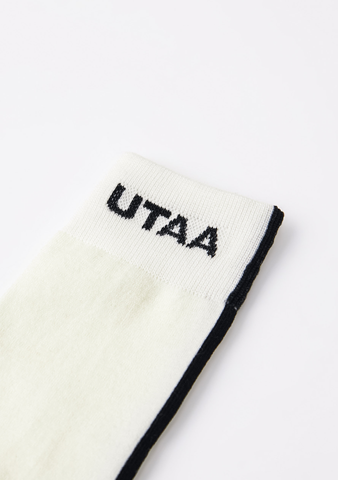 UTAA Women's Muted Shade Color Line Over Knee Socks - White