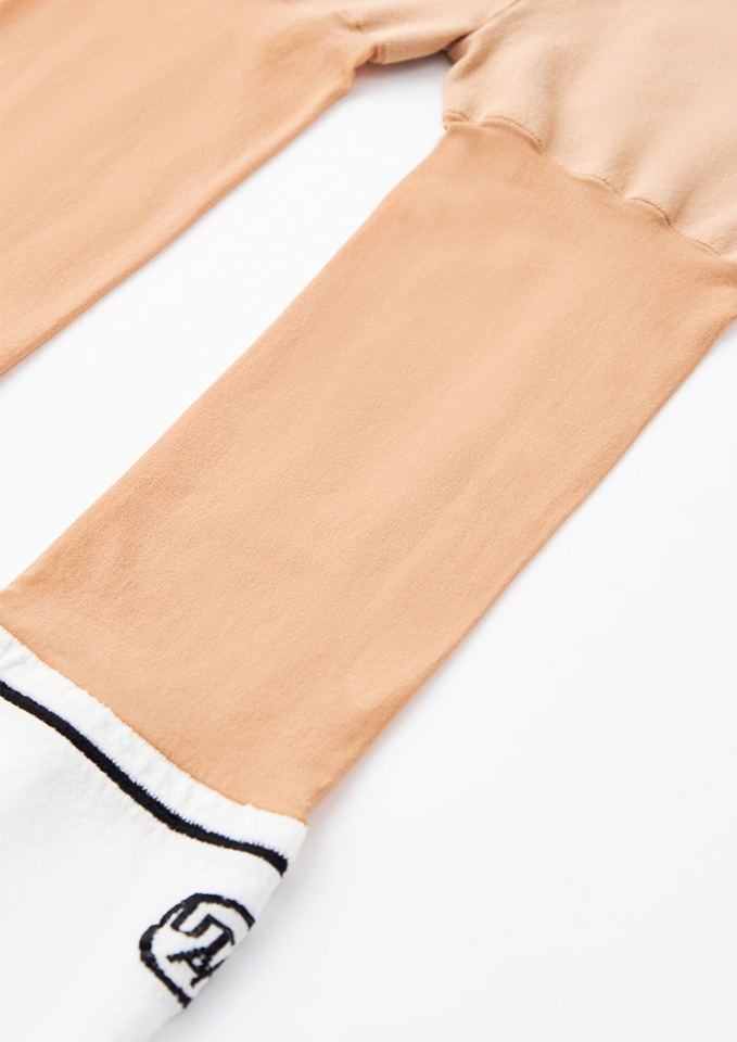 UTAA Line Symbol Stocking Blocks Tights - White