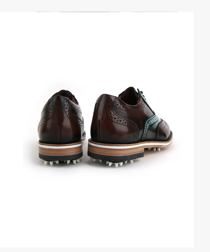 HENRY STUART Beat Up Spike Classic Golf Shoes - Mint Choco