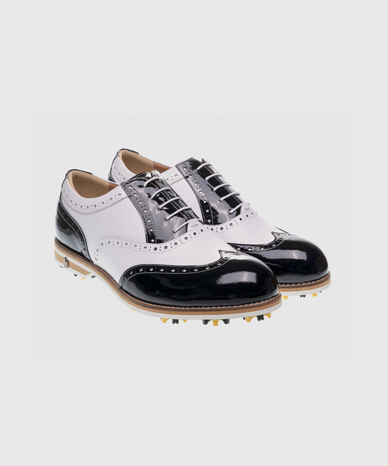 ALL CLASSIC Golf Noble Wingtip Classic Golf Shoes - Black Patent