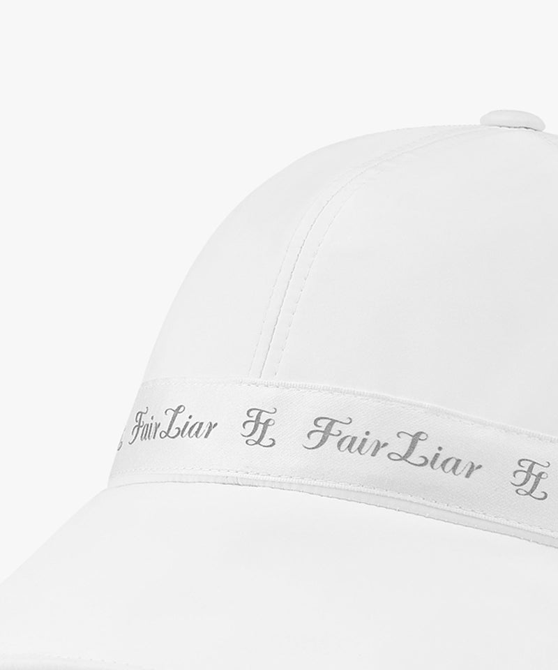 FAIRLIAR Logo Tape Wide Bucket Hat - White