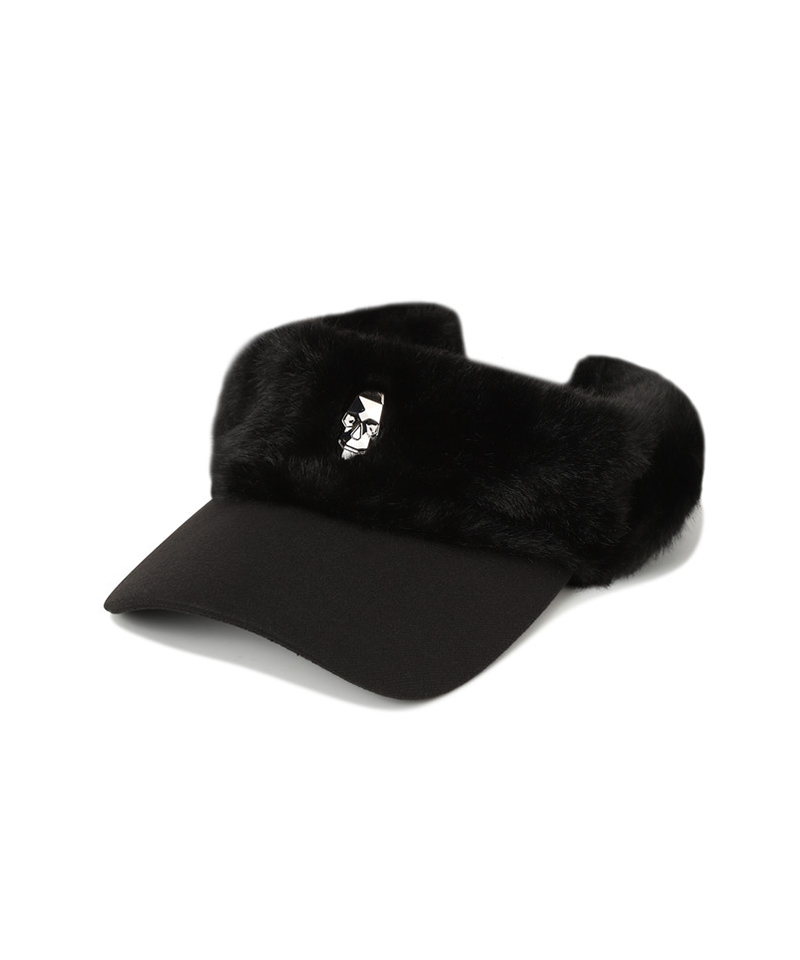 Amazing Cre Women's Fur Trimming Visor - Black