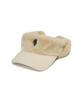 Amazing Cre Women's Fur Trimming Visor - Stone