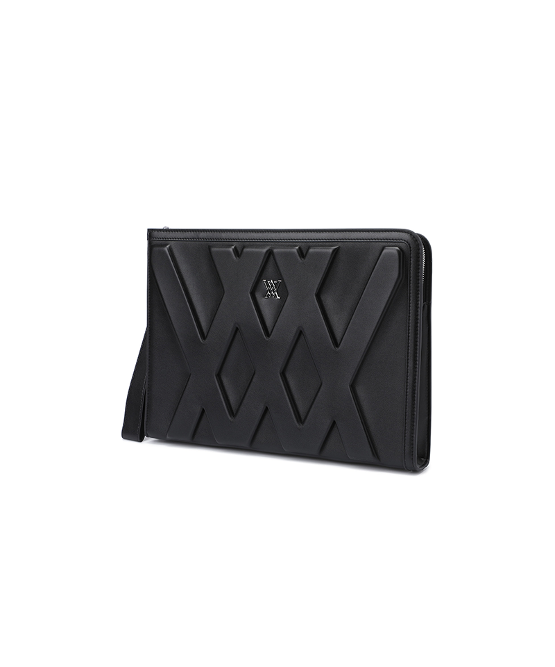 Uni Logo Intaglio Clutch - Black