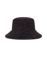 Unisex Flower Pattern Reversible Bucket Hat - Black