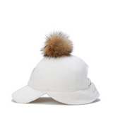 Women's Short Earflap Cap - Cream
