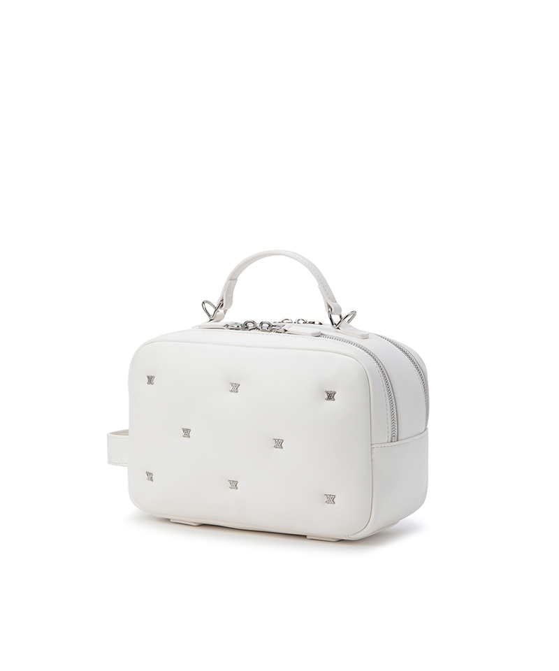 Women's Padded Color Pouch - Cream