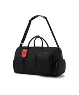 Unisex Fabric Mix Boston Bag - Black
