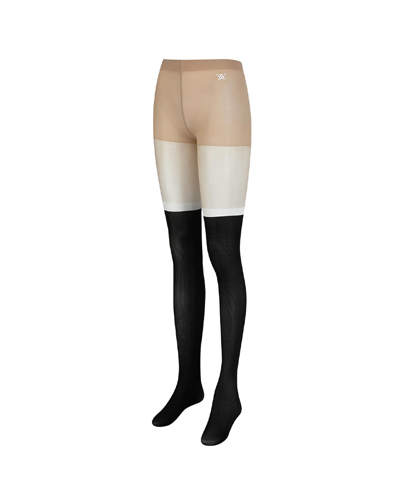 Women's Color Block Stocking - Black