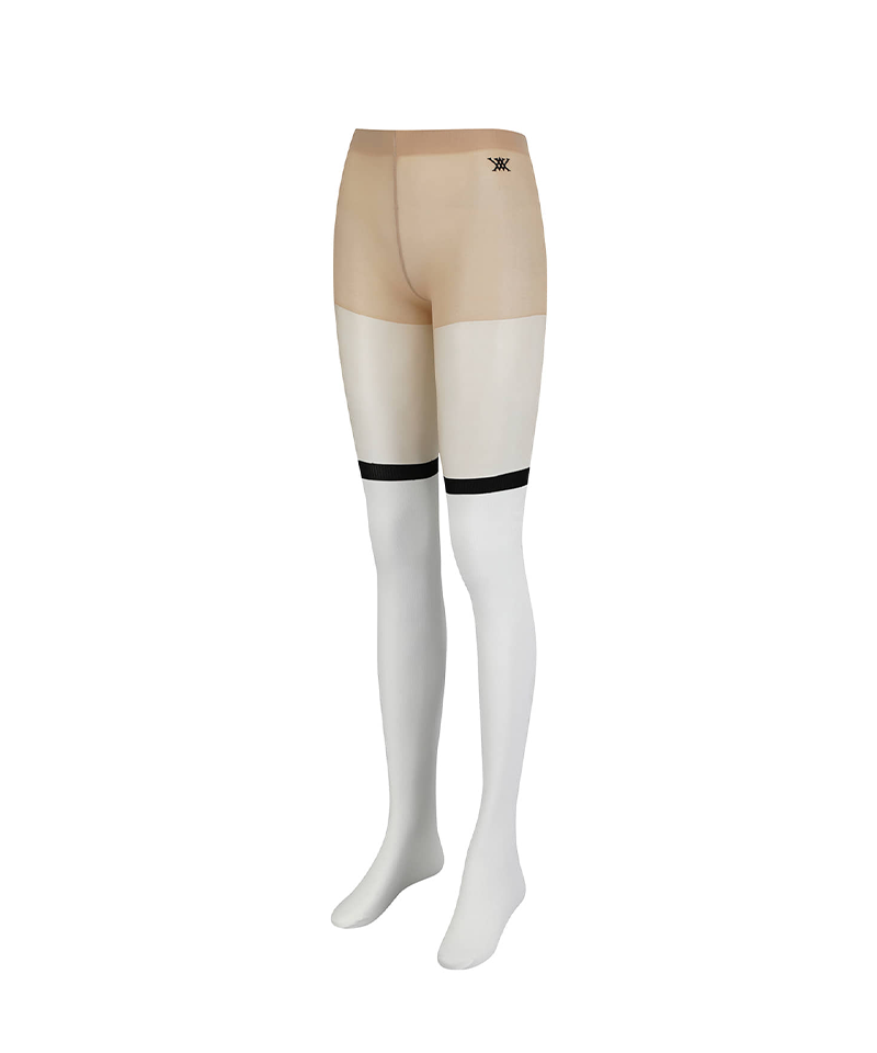 Women's Color Block Stocking - White