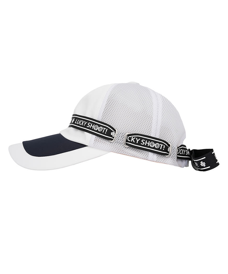Castelbajac Women's Ribbon Point Mesh Ball Cap - White