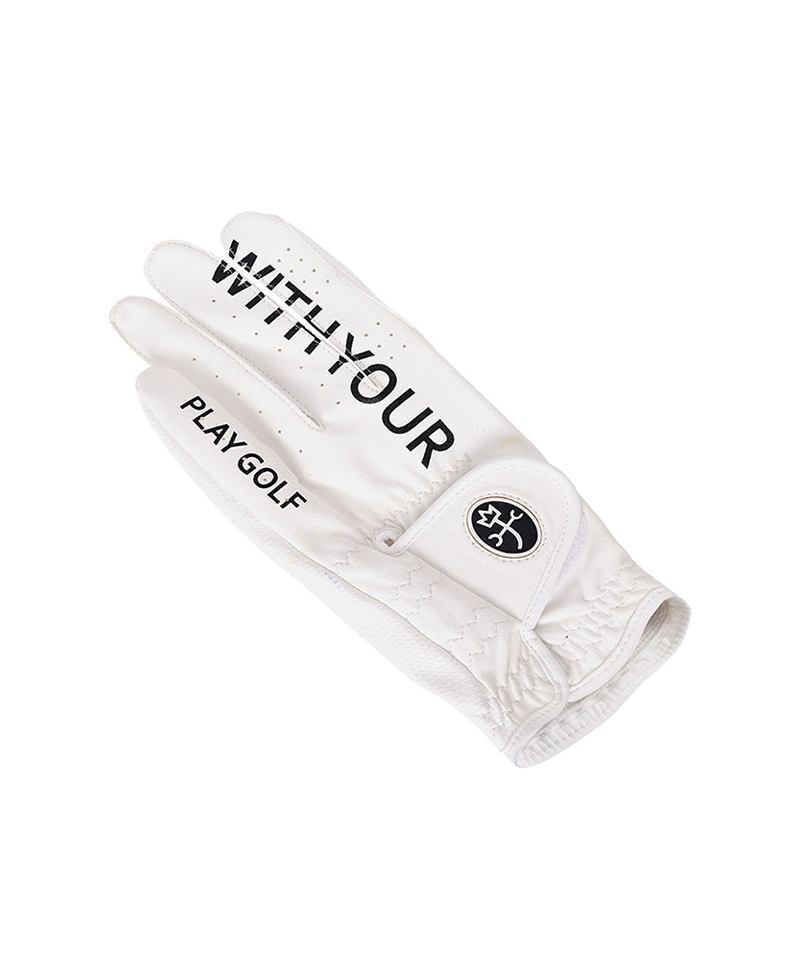 Castelbajac Men's Synthetic Leather Slogan Gloves - White